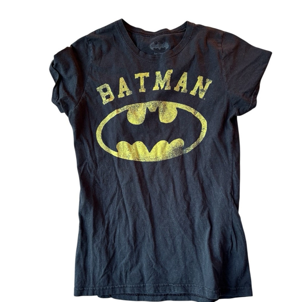 Black Batman T-Shirt with Yellow Logo